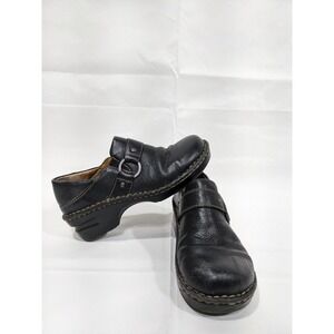 Cabelas Sandhills Collection‎ Womens Nurse Clogs Shoes Leather Black Wedge 7M